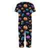 Women's Two Piece Set Short Sleeve Top and Capri Pants Casual Lounge Wear Halloween Floral Print Spider Web Pattern Soft Fabric