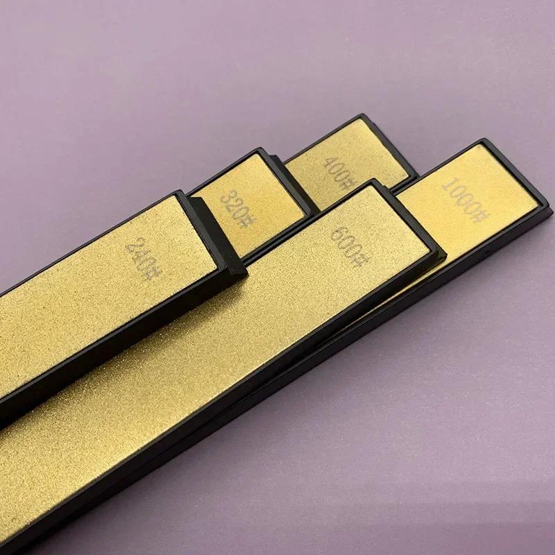 240/400/600/1000 Grit Golden Titanium Plated Diamond Fixed Angle Sharpener Sharpening Stone Whetstone Oilstone Honing Grindstone