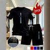 Men's Cross Print Mesh Short Sleeve T-shirt and Shorts Set - Summer Sportswear