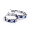 Elegante Creolen Weiß für Strass & Blauer Saphir für den Valentinstag
