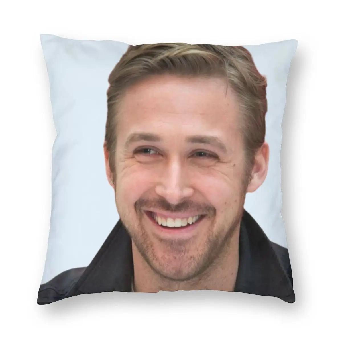Tonnika Chen Unisex Ryan Gosling Face Sexy Glasses Pillowcase Printing Fabric Cushion Cover Gift Pillow Case Cover Home Zipper 45X45cm