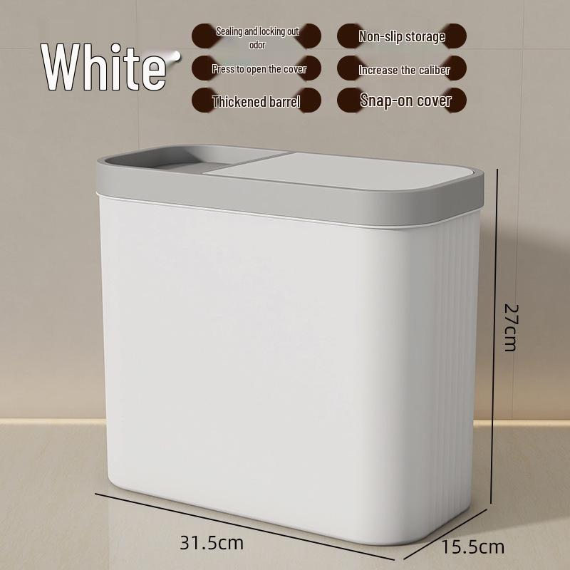 Søppelbøtte med trykknapp-popup-lokk for kjøkken, bad eller restaurant