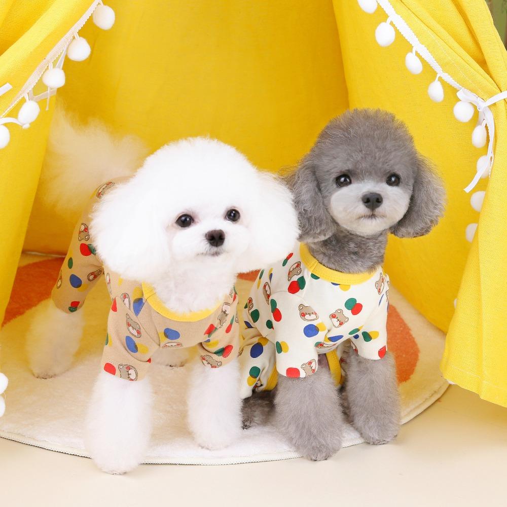 Bear Pattern Dog Jumpsuit Breathable Puppy Thin Clothes Cute Dog Undershirt  Cat
