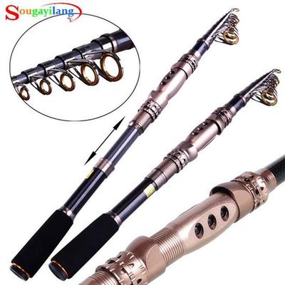 Canne da pesca Canna da pesca telescopica in carbonio Canna da pesca spinning da viaggio portatile