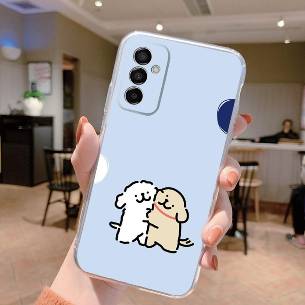 Korea line puppy Maltese Phone Case Silicone For Samsung S30,S23,21,22,20 Ultra,S20 FE lite,S10,9,PIus Note20ultra Cover Clear