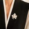 Exquisite Maple Leaf Brooches For Women Girls Luxury Elegant Plant Pins Versatile Shiny Corsage Clothing Accessories Gifts