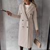 Women's Double-Breasted Long Trench Coat, Classic Fall Winter Overcoat, Elegant Formal Outerwear, Casual Loose Fit, with Belt, 7 Colors