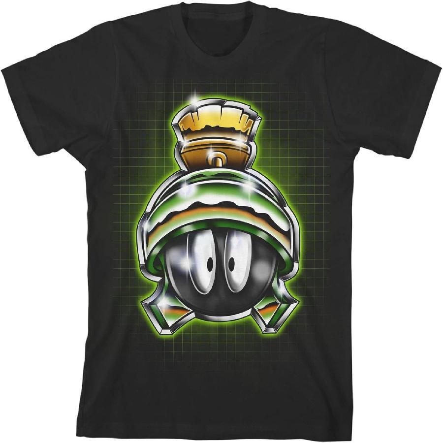 Looney Tunes Chrome Marvin The Martian Black T-Shirt Toddler Boy to Youth Boy S