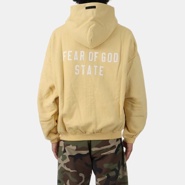 Fear of God Essentials Heavy Fleece Full Zip Hoodie Amber Men Tops Yellow 192BT246243F