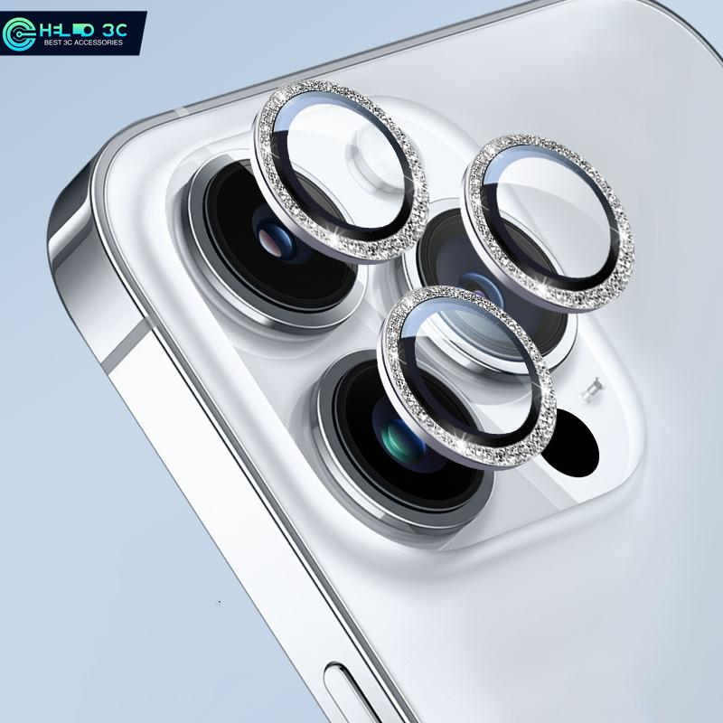 

Blueo Высококачественная металлическая защита камеры для iPhone 15/14/13, закаленное стекло, ультра прозрачное для iPhone 15 pro max, защита камеры 15promax алмаз