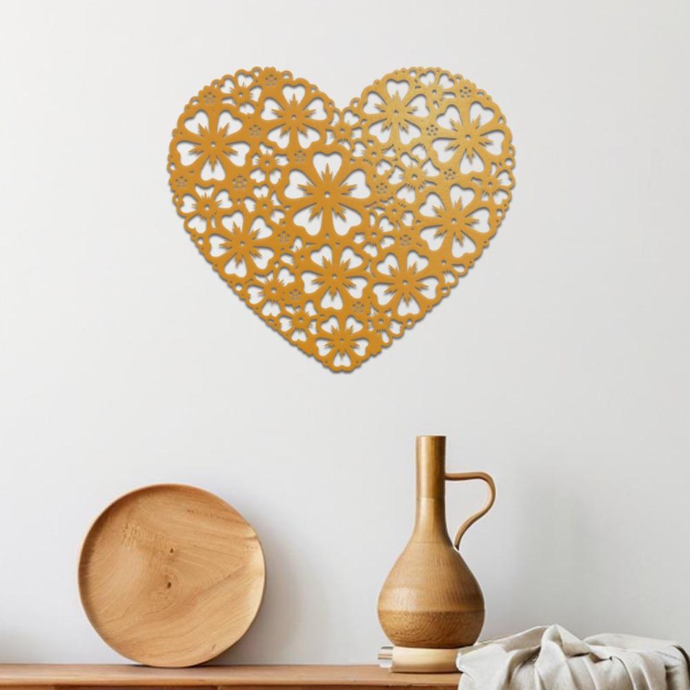 Large Vintage Wrought Iron Heart Wall Decor Floral Metal Art Indoor Outdoor Hanging Gift for Valentine Wedding Anniversary Living Room Bedroom