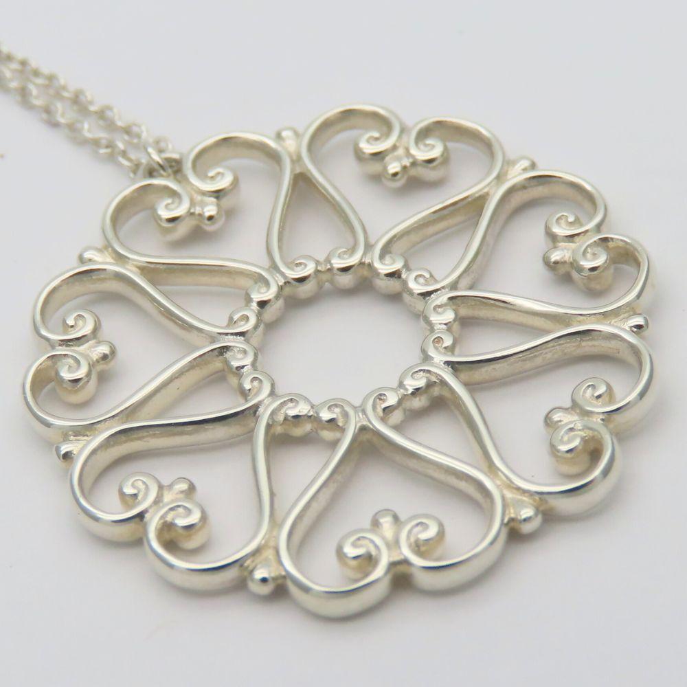 Used TIFFANY&Co. Necklace Venice Goldoni Medallion Silver925 4.1g Silver Paloma Picasso