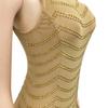 Women's Dress Fashion Sexy Backless Nightclub Party Dresses Hot Drilling See Through Long Dresses