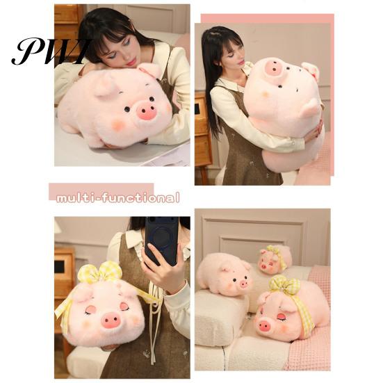 Multifunctioneel Pluche Speelgoed Zacht Varkenskussen Schattig Roze Knuffeldier Kussen Verjaardagscadeau voor Kinderen Meisjes Sofa