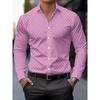 Herren Hemden mit geometrischem Muster, Design mit Reverskragen, Langarm, lässig, zum Knöpfen, für formelle Anlässe