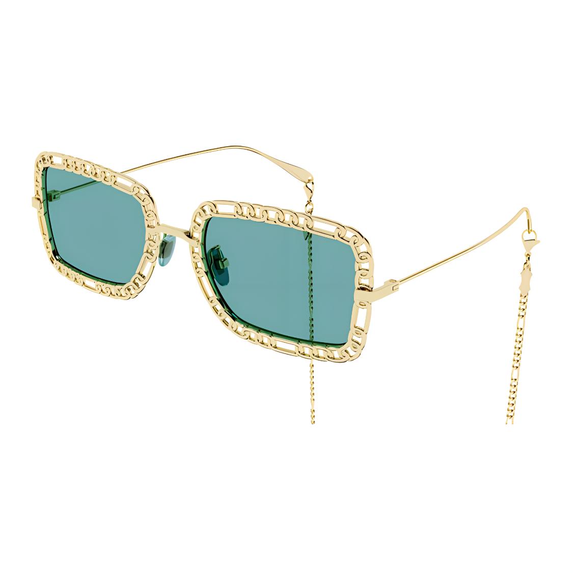 

GUCCI Square Full Frame Metal Sunglasses with Chain Women s Model 54 золотой