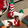Coral Fleece Floor Crew Socks Christmas Pattern Winter Thermal Warm Fuzzy for Women Men Winter Indoor Slipper Hosiery