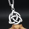 Ciondolo Classico Vintage Triquetra Nodo della Trinità per Donne Uomini Acciaio Inossidabile Vichinghi Amuleto Collana Gioielli Scandinavi Regali