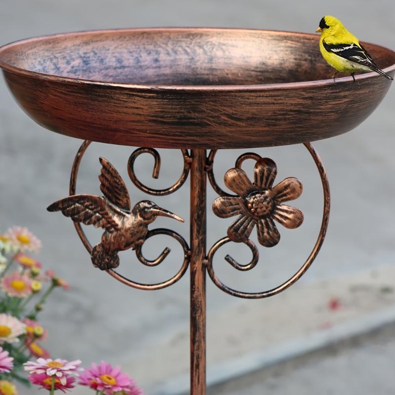 Weather Resistant Recycle Friendly Iron Bird Bath And Feeder Garden Stake For Climbing Plant Outdoor Lawn Decoration P9YB
