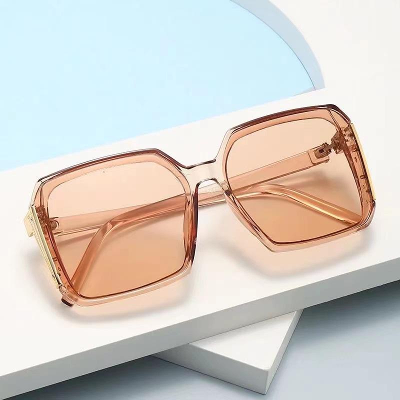 Luxury Metal Square Sunglasses, Vintage Oversized Frame Design, Uv400 Protection, Face Slimming Sunglasses 5632