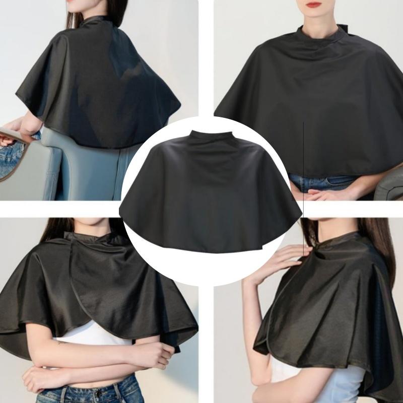 Black Short Square Hairdressing Cape – Professional Salon Barber Hair Cutting Wrap&Dyeing Tool Hairdressing Cape Barber
