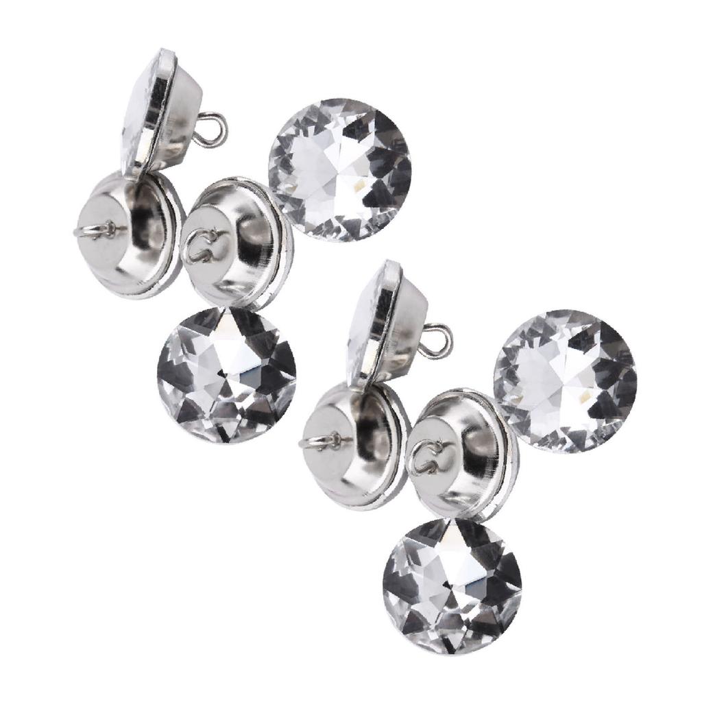 50pcs Crystal Diamante Rhinestone Round Buttons for Clothes Crafts Headboard Sofa