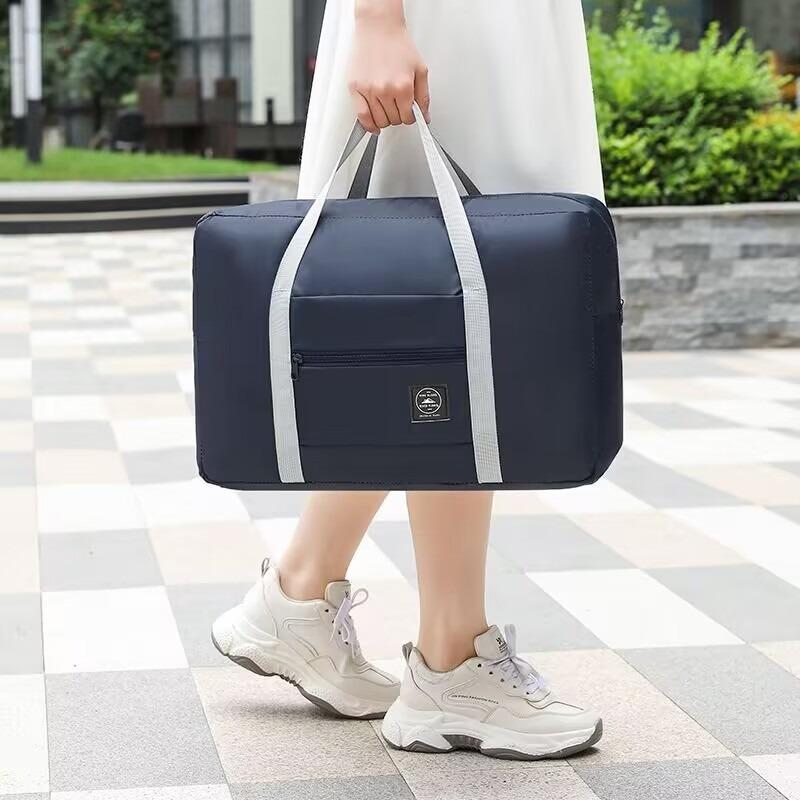 Large Foldable Travel Duffel Bag Water Proof Portable Single Shoulder Hand Luggage Bag Sports Weekend Trip Overnigh Storage Bag