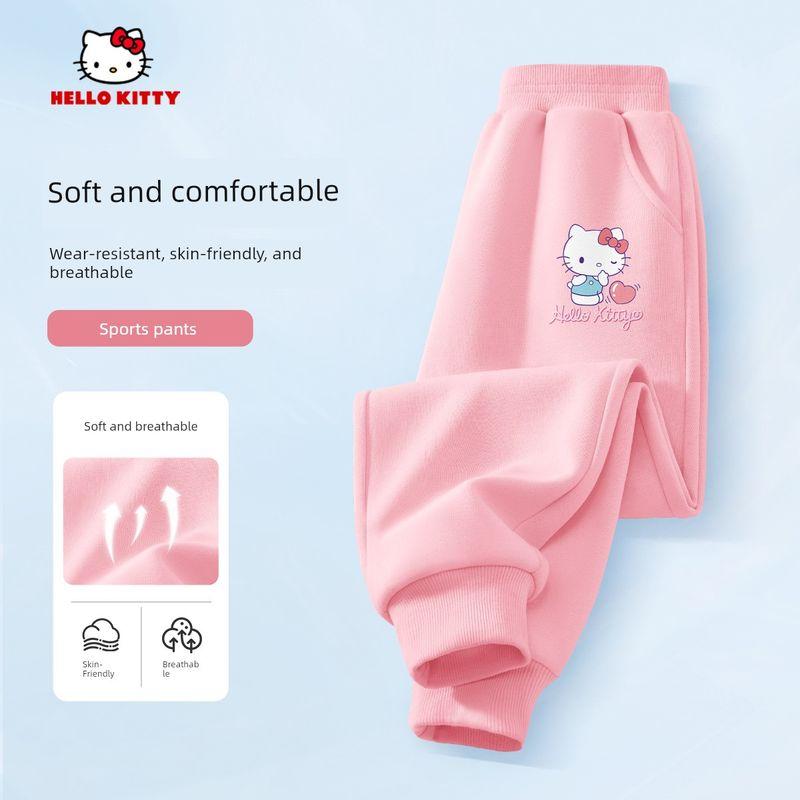 Pantalon pour Filles Hello Kitty Printemps et Automne 2026 Nouveau Pantalon de Sport pour Enfants Pantalon de Jogging Style Printemps Fin pour l'École