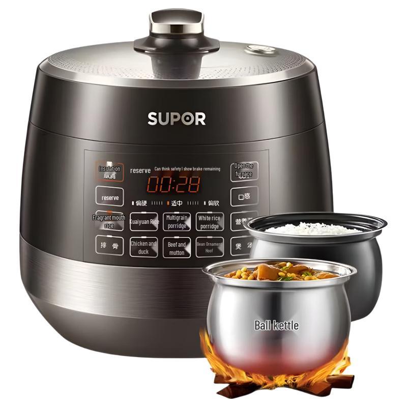 SUPOR 5L Smart Electric Pressure Cooker, Dual Pots