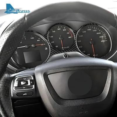 For Seat Leon 2005 2006 2007 2008 2009 2010 2011 2012 Real Soft Carbon Fiber Car Dashboard Speedometer Panel Sticker Accessories