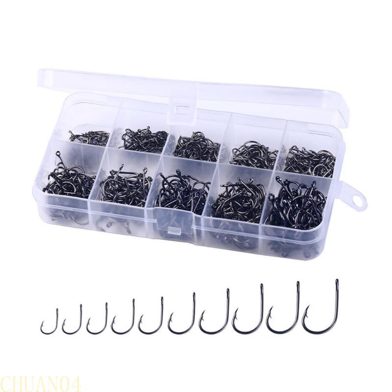 A1A2 100/500pcs Steel Barbed Fish Hooks Saltwater Freshwater Fishing Hooks Durable