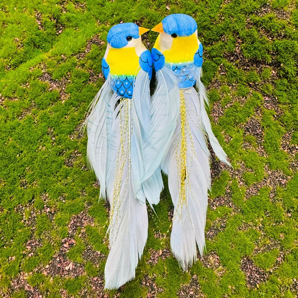 2/12Pcs New Colorful Simulation Birds with Clip Statue Artificial Foam Feather Birds Fake Bird Wedding Festival Home