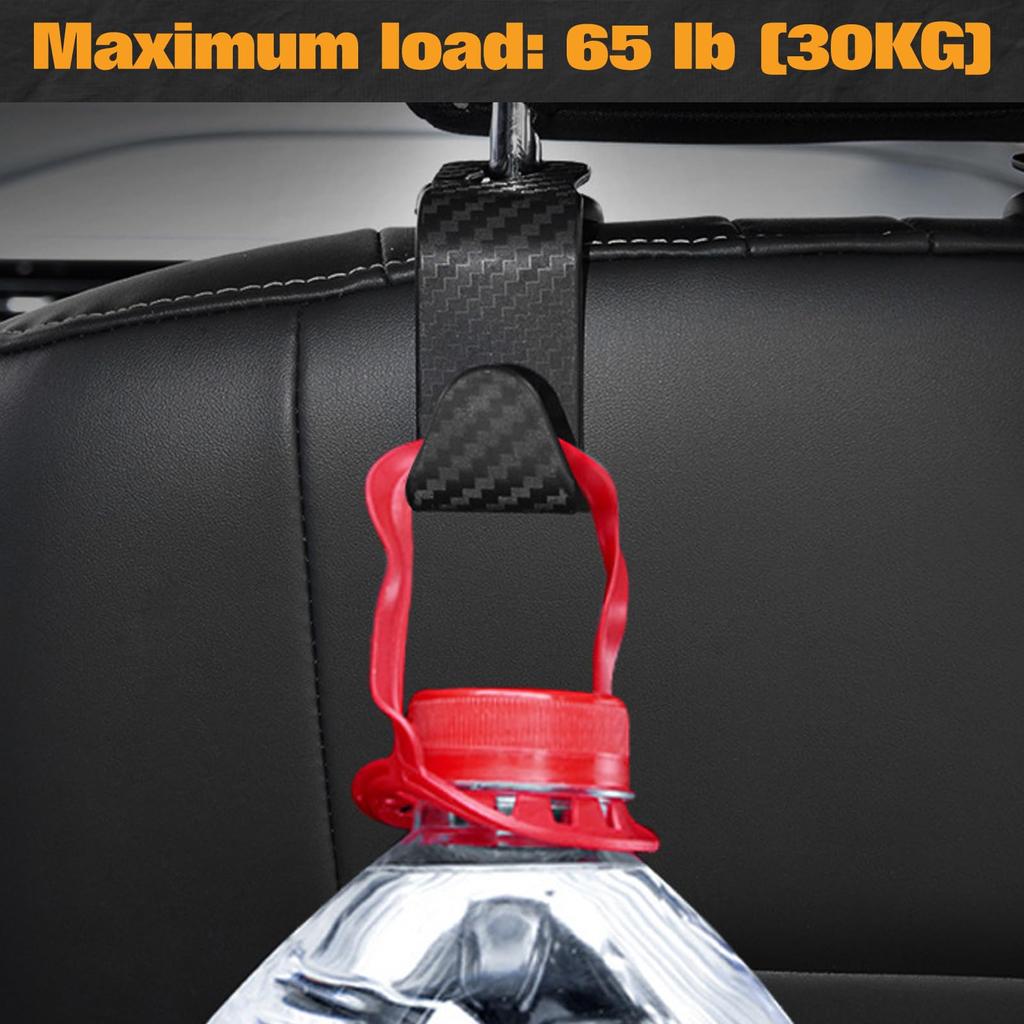 LEONTOOL Set of 4 Car Seat Headrest Hooks, Car Hooks, Car Hooks, Car Storage