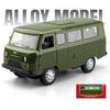 1/18 Russian UAZ TRAVELER BUS Toy Model Off Road Vehicles Alloy Diecast RV Car Models Doors Opened Sound Light Pull Back for Kid