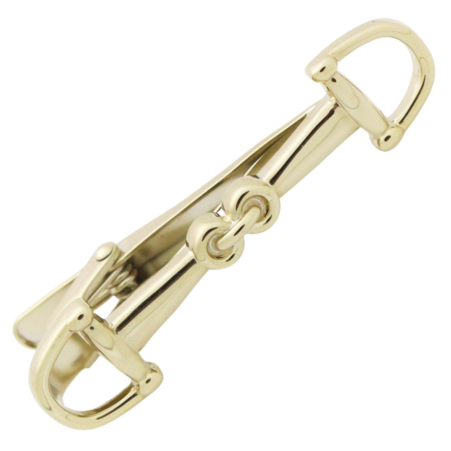 SWANK Horsebit Horse Tack Silver Tie Clip Tie Bar t0148rh (Gold)