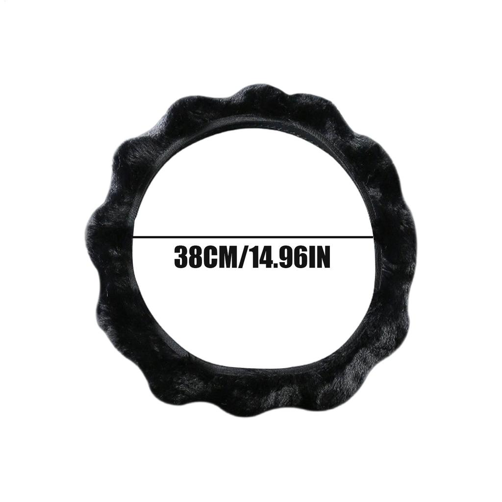 Plush Fleece Steering Wheel Cover Stuffed Steering Wheel Wrap Soft Elastic Car Steering Wheel Handle Cover Winter Warm Supplies