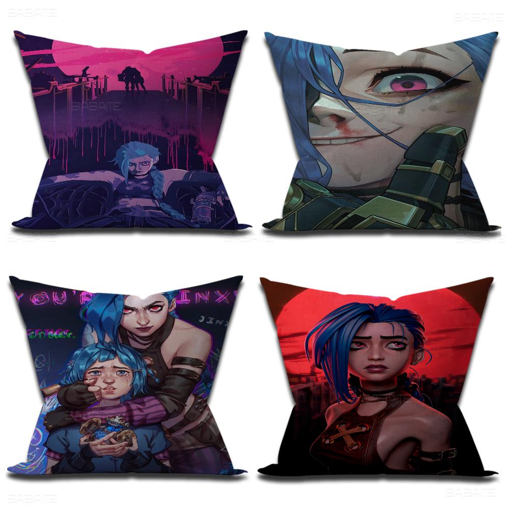 Game Arcane Legends Jinx Main Characters Art Pillow Gifts Home Office Furnishings Bedroom Sofa Car Cushion Cover Case 45x45cm