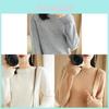 Pure Color Round Neck Sweater For Women With Long Sleeves Soft Knitted Casual Wear