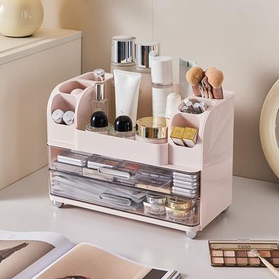 Large Capacity Cosmetic Storage Box Makeup Drawer Organizer Skincare Makeup Stationery Storage Box for Dressing Table Desktop