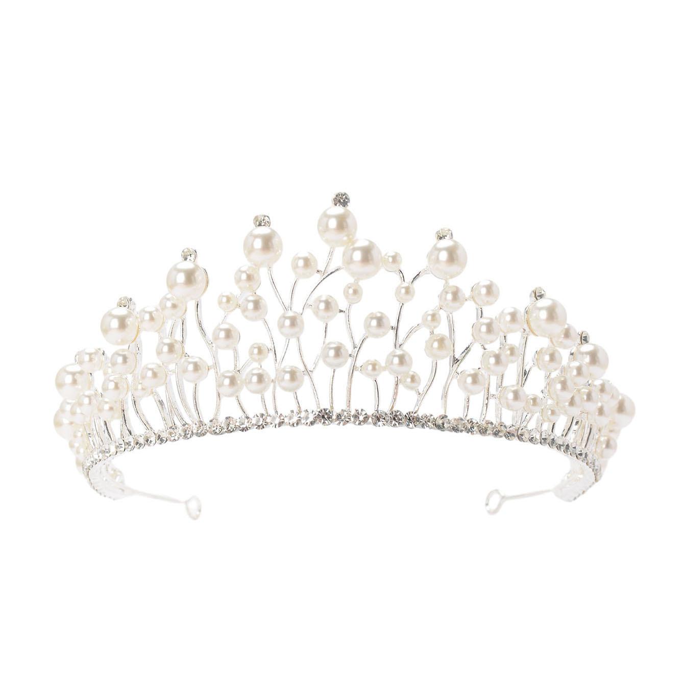 

Французский романтический сплав, украшенный стразами и жемчугом, роскошный элегантный свадебный головной убор