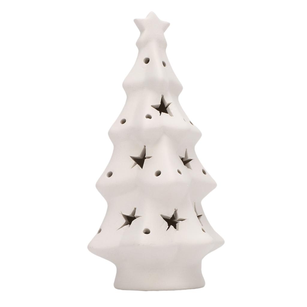 Lysende keramisk juletre   Opplyst juletrefigur Batteridrevet for Hjem Bordplate Juledekorasjon