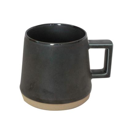 Black Glazed Coffee Mug with Made In Perfect for Enjoying Brewed Coffee Base, 270ml, Japan,
