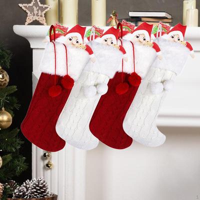 4Pcs Xmas Sock Gift Bags ,Christmas Stocking ,Large Goodie Bag Holder Hanging