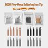 5-Piece Eco-friendly Soldering Iron Tip Set - Internal Heating, Fast Tinning, B-Type Round Head, Universal Fit