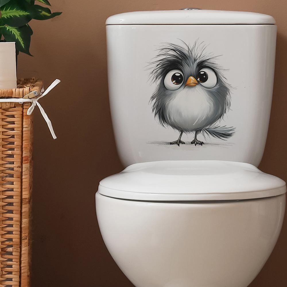 Cartoon Cute Owl Bathroom Toilet Decoration Stickers