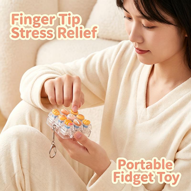 9 Keys Mini Mechanical Keyboard Keychain Without Light Clicker Stress Relief Fidget Cute Pocket Anxiety Relief Pendant Gift