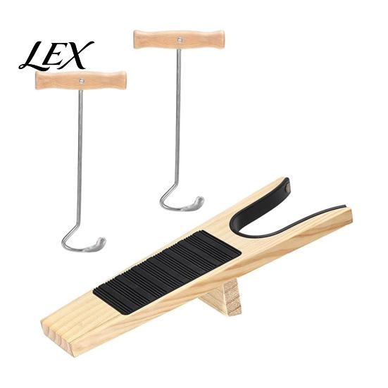 Ergonomic Shoe Assist Boot Jack with Long Handle, Easy Removal Portable Shoehorn, Non-slip Grip Entryway Organizer Sturdy Iron Construction Shoes Tool