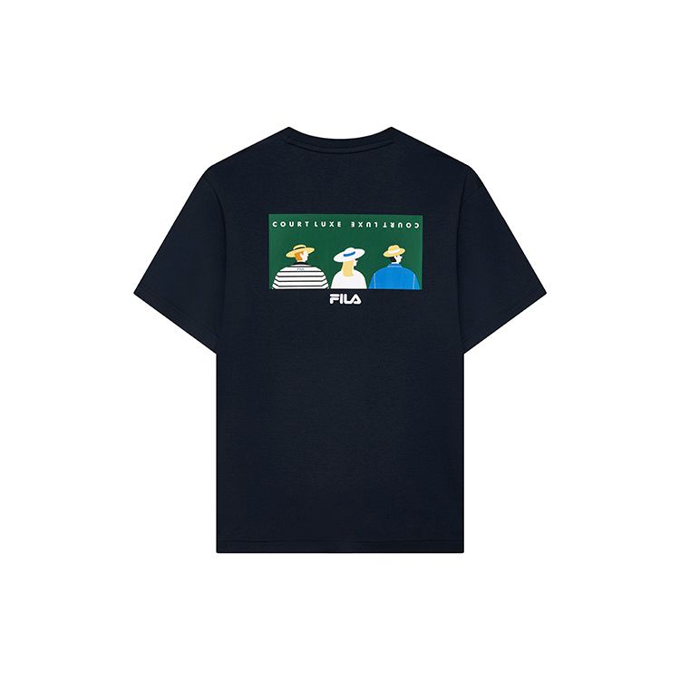 

FILA Athletics Tennis Print Loose Round Neck Short Sleeve T-Shirt Men Tops Royal-Blue A11M133112F-NV XL
