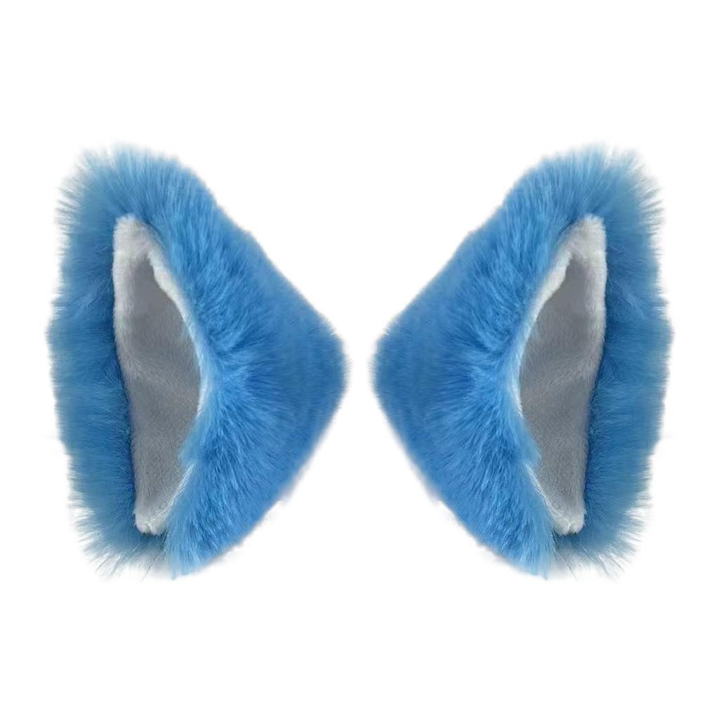 2Pcs Motorcycle Helmet Cat Ears, Cute Accessories for Snowboarding, Skiing and Biking Blue