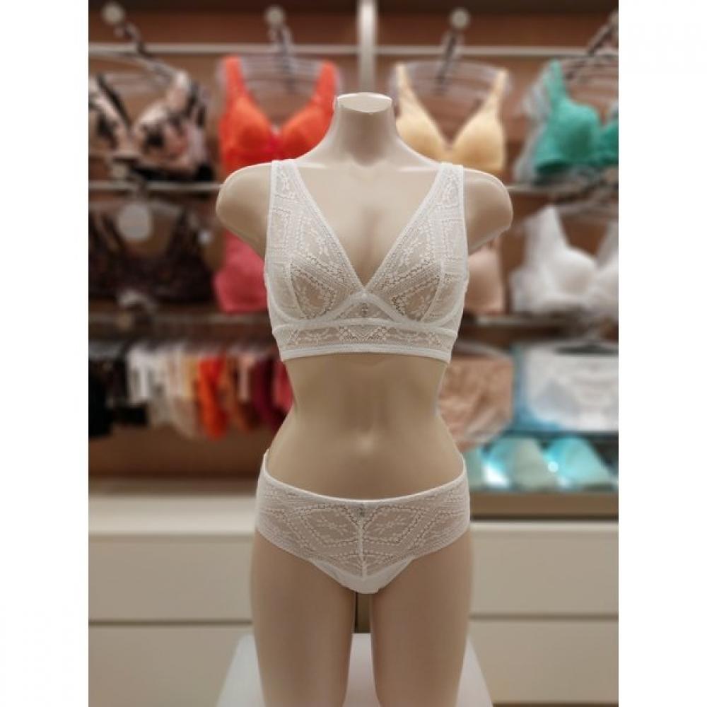 Barbara WhiTe Single Layer SofT Wire Bra Half T panTy seT Bbr2402 bpT2402T S/90